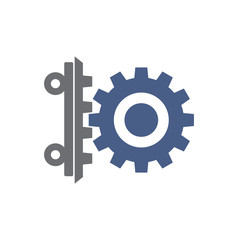 Technical mechanisms icon on background for graphic and web design. Simple vector sign. Internet concept symbol for website button or mobile app.