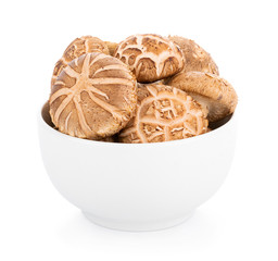Fresh Shiitake mushroom isolated on white background