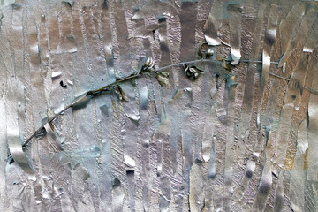 pieces of masking tape painted with silver spray. metallic shades of gold and silver