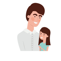 father with daughter avatar character