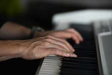 Fototapeta na wymiar Pianist playing piano