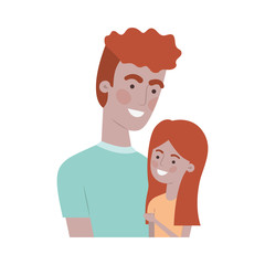 father with daughter avatar character