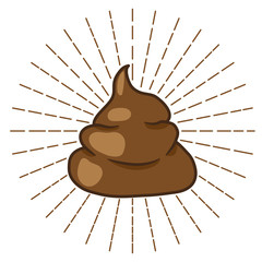 Brown poop sign. Vector illustration.