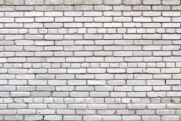 Brick wall texture. White grunge brick wall background.