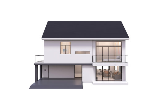 3d render of house isolated on a white.
