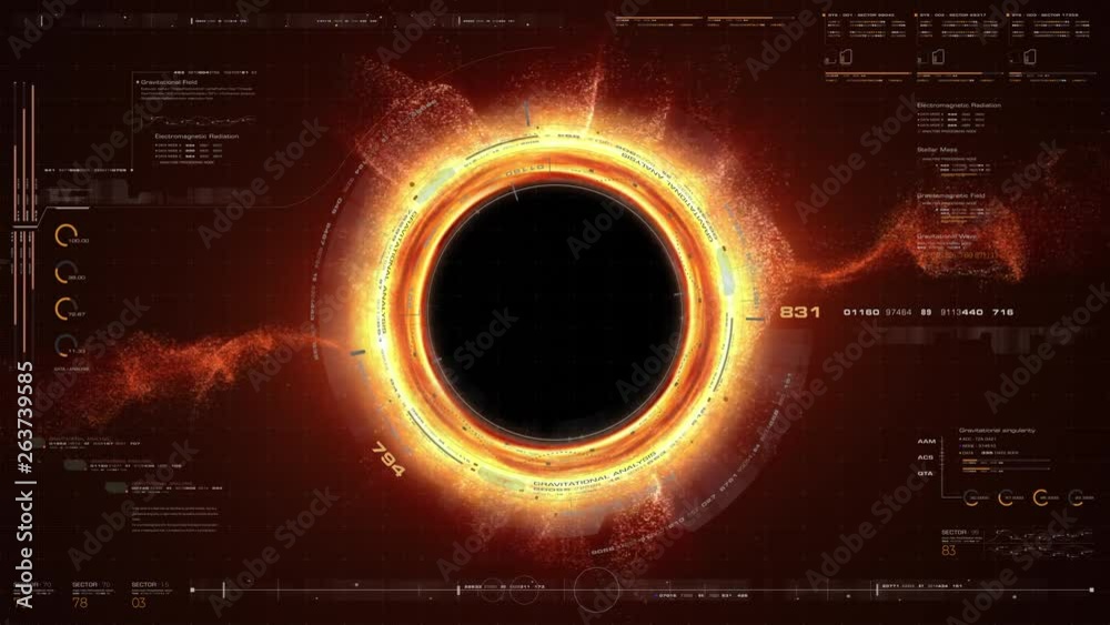 Aufkleber futuristic head up display simulation of a black hole a region of space-time exhibiting such strong 