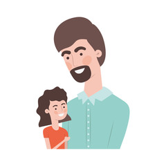 father with daughter avatar character