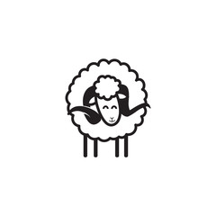 Sheep icon. Animal head. Silhouette icon sheep. Farm sign. Graph symbol for your web site design, logo, app, UI. Ewes.