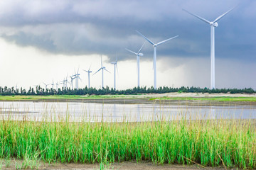 The wind turbine at the seaside
