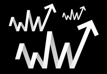Success business symbol.Growth vector diagram with arrow going up. Vector icon. Editable EPS file.Bar Chart Vector Icon.Vector illustration