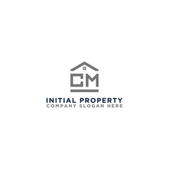 Logo template vector Design, property, real estate with the initials CM - Vector