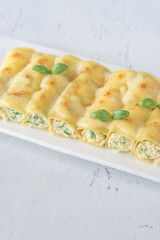 Cannelloni stuffed with ricotta
