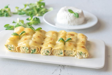 Cannelloni stuffed with ricotta