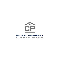 Logo template vector Design, property, real estate with the initials CP - Vector