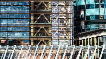 Fototapeta premium Closeup of the windows of a business building