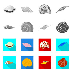 Isolated object of animal and decoration icon. Set of animal and ocean stock symbol for web.