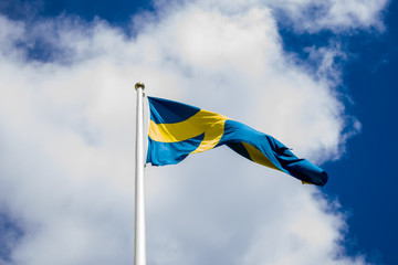 Waving flag of Sweden