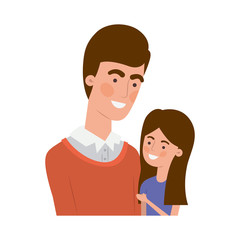 Fototapeta premium father with daughter avatar character