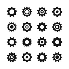 Gear icons. Vector icons set