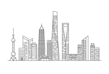 Shanghai city skyline.