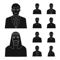 Vector illustration of photo and character  sign. Collection of photo and face stock vector illustration.