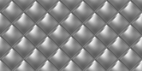 Seamless luxury grey silver metall pattern and background. Genuine Leather. Vector illustration