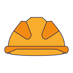 Safety helmet construction builder engineer isolated blue lines