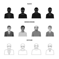 Vector design of hairstyle and profession  symbol. Set of hairstyle and character  stock symbol for web.