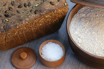 Black rye homemade bread
