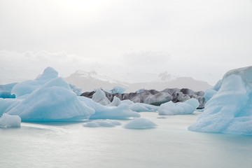 Glaciers lakes and mountains Iceland