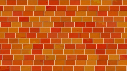 seamless pattern texture background - red orange colored brick wall