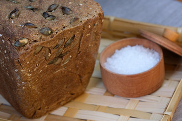 Black rye homemade bread