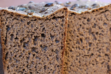 Black rye homemade bread