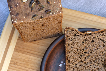 Black rye homemade bread