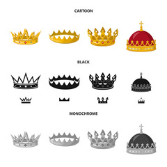 Vector illustration of medieval and nobility symbol. Set of medieval and monarchy stock vector illustration.