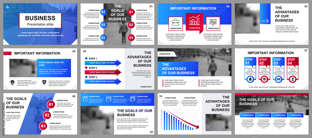 Poster Business presentation slides templates from infographic elements. Can be used for presentation template, flyer and leaflet, brochure, corporate report, marketing, advertising, annual report, banner.