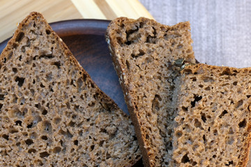 Black rye homemade bread