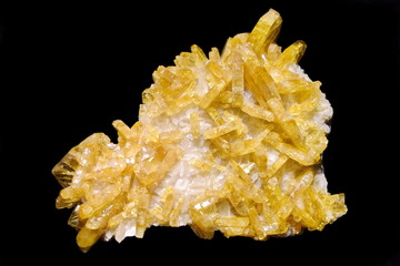 Macro photo of Baryte on black background