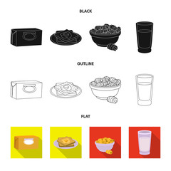 Obraz premium Vector illustration of creamy and product icon. Collection of creamy and farm stock vector illustration.