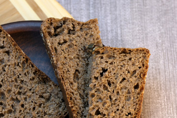 Black rye homemade bread