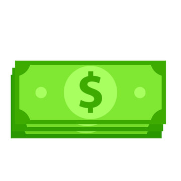 Cash money bundle icon. Clipart image isolated on white background