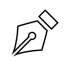 Fountain pen outline icon. Clipart image isolated on white background