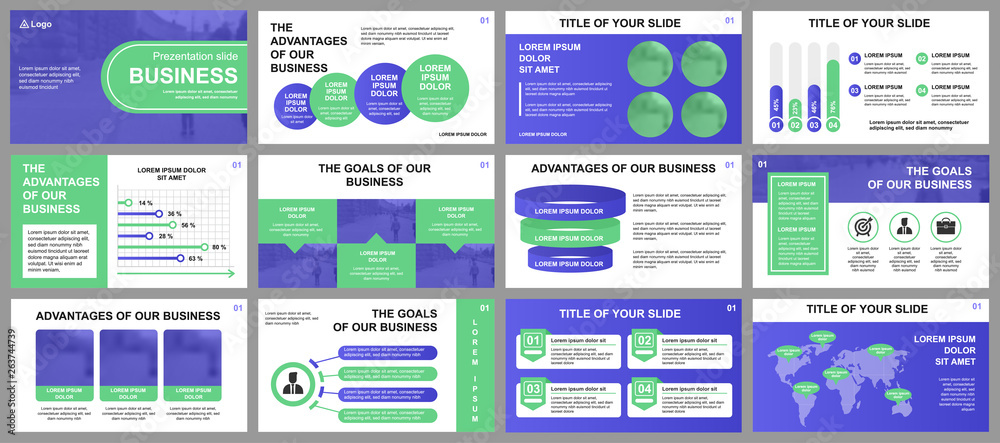 Aufkleber business presentation slides templates from infographic elements. can be used for presentation templ