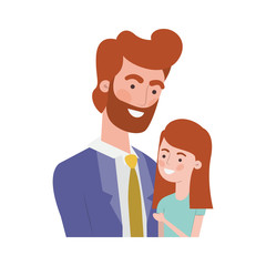 father with daughter avatar character