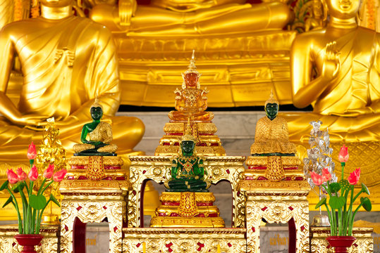 The buddha statue Golden in thailand.