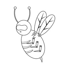 Vector design of bee and insect icon. Set of bee and steampunk stock vector illustration.