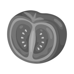 Vector design of slice and tomato symbol. Collection of slice and half stock symbol for web.