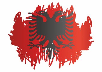 Flag of Albania, Republic of Albania. Template for award design, an official document with the flag of Albania. Bright, colorful vector illustration.