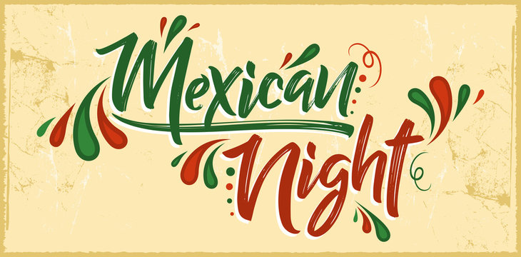 Mexican Night vector banner celebration design