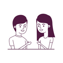young couple avatar character
